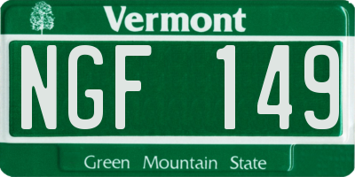 VT license plate NGF149