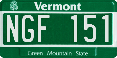 VT license plate NGF151