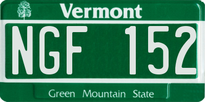 VT license plate NGF152