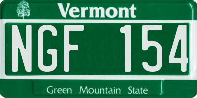 VT license plate NGF154