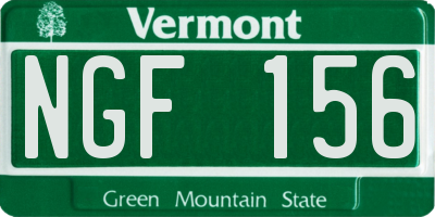 VT license plate NGF156