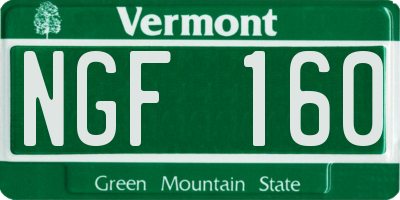 VT license plate NGF160