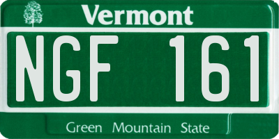 VT license plate NGF161