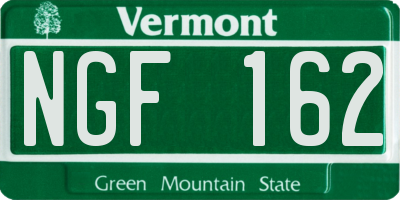 VT license plate NGF162
