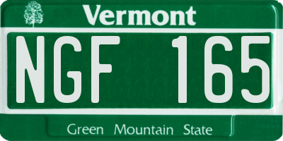 VT license plate NGF165