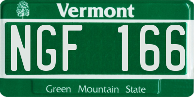 VT license plate NGF166