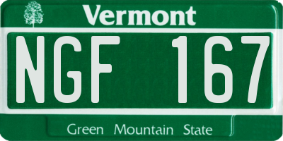 VT license plate NGF167