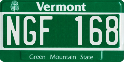 VT license plate NGF168