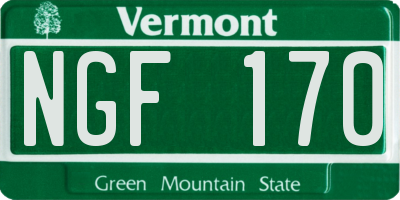 VT license plate NGF170