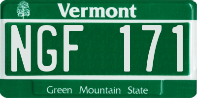 VT license plate NGF171