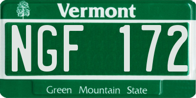 VT license plate NGF172