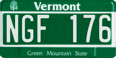VT license plate NGF176