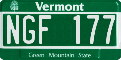 VT license plate NGF177