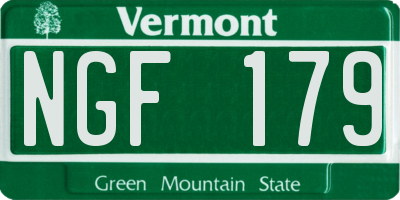 VT license plate NGF179