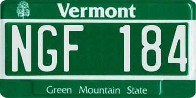 VT license plate NGF184
