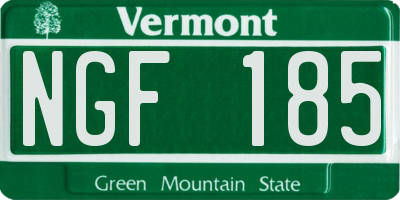 VT license plate NGF185