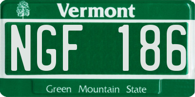 VT license plate NGF186