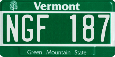 VT license plate NGF187