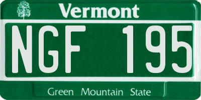 VT license plate NGF195