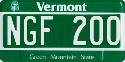VT license plate NGF200