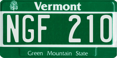 VT license plate NGF210