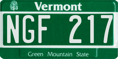 VT license plate NGF217