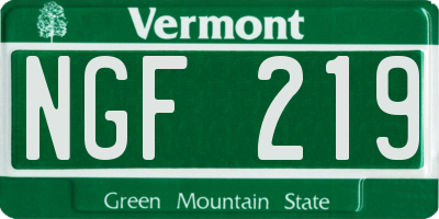 VT license plate NGF219
