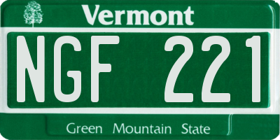 VT license plate NGF221