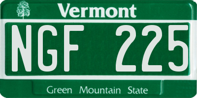 VT license plate NGF225