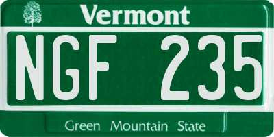 VT license plate NGF235
