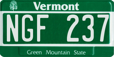 VT license plate NGF237