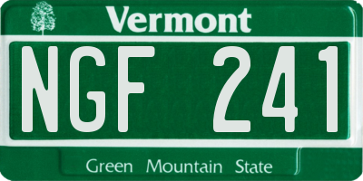 VT license plate NGF241