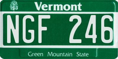 VT license plate NGF246