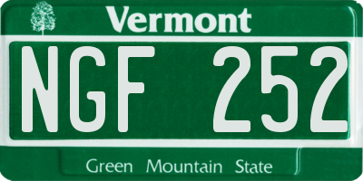 VT license plate NGF252