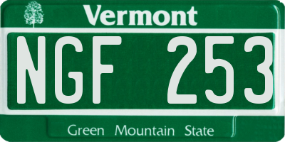 VT license plate NGF253