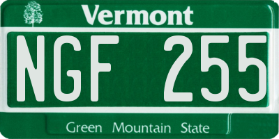 VT license plate NGF255