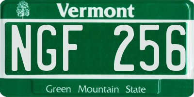 VT license plate NGF256