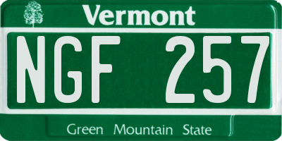 VT license plate NGF257
