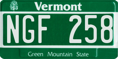 VT license plate NGF258