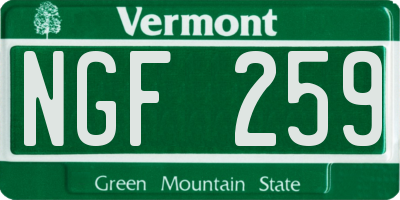 VT license plate NGF259