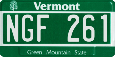 VT license plate NGF261
