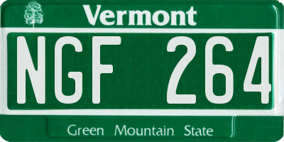 VT license plate NGF264