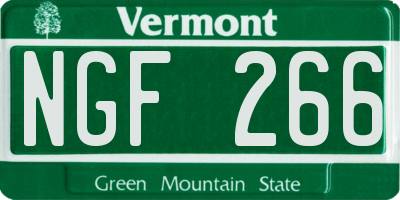 VT license plate NGF266