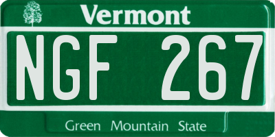 VT license plate NGF267