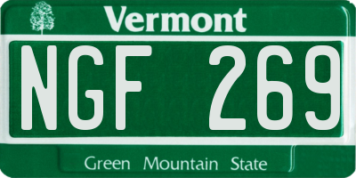 VT license plate NGF269