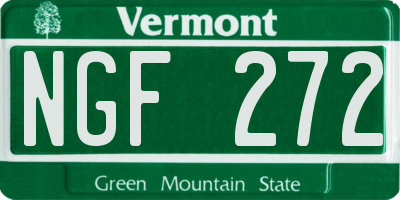VT license plate NGF272