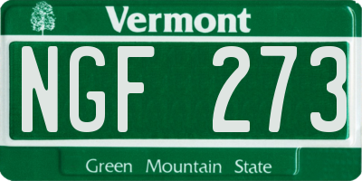 VT license plate NGF273
