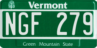 VT license plate NGF279