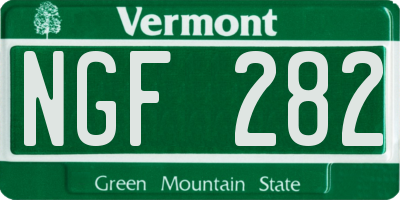VT license plate NGF282