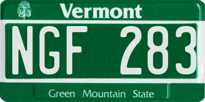 VT license plate NGF283